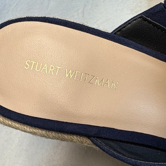 Stuart Weitzman Dark Blue Wedge Mules - Picture 2 of 9